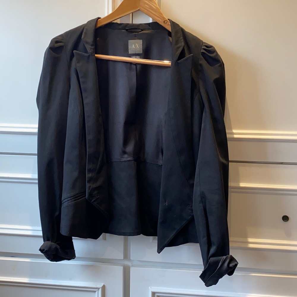 Black heavy cotton poly dress jacket